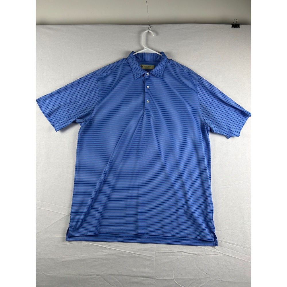 Donald Ross Sportswear Mens XL Blue Striped Golf Polo Glen Country Club XL‎
